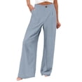 thumbnail image 1 of Women's Elastic Waist Wide Leg Pants - Loose Comfy, with Pockets, 1 of 6