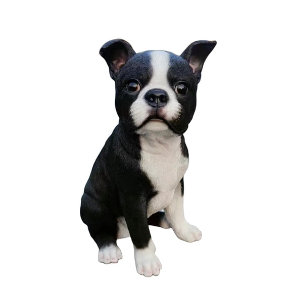 Chic Boston Charmer: Polyresin Figurine in Black and White