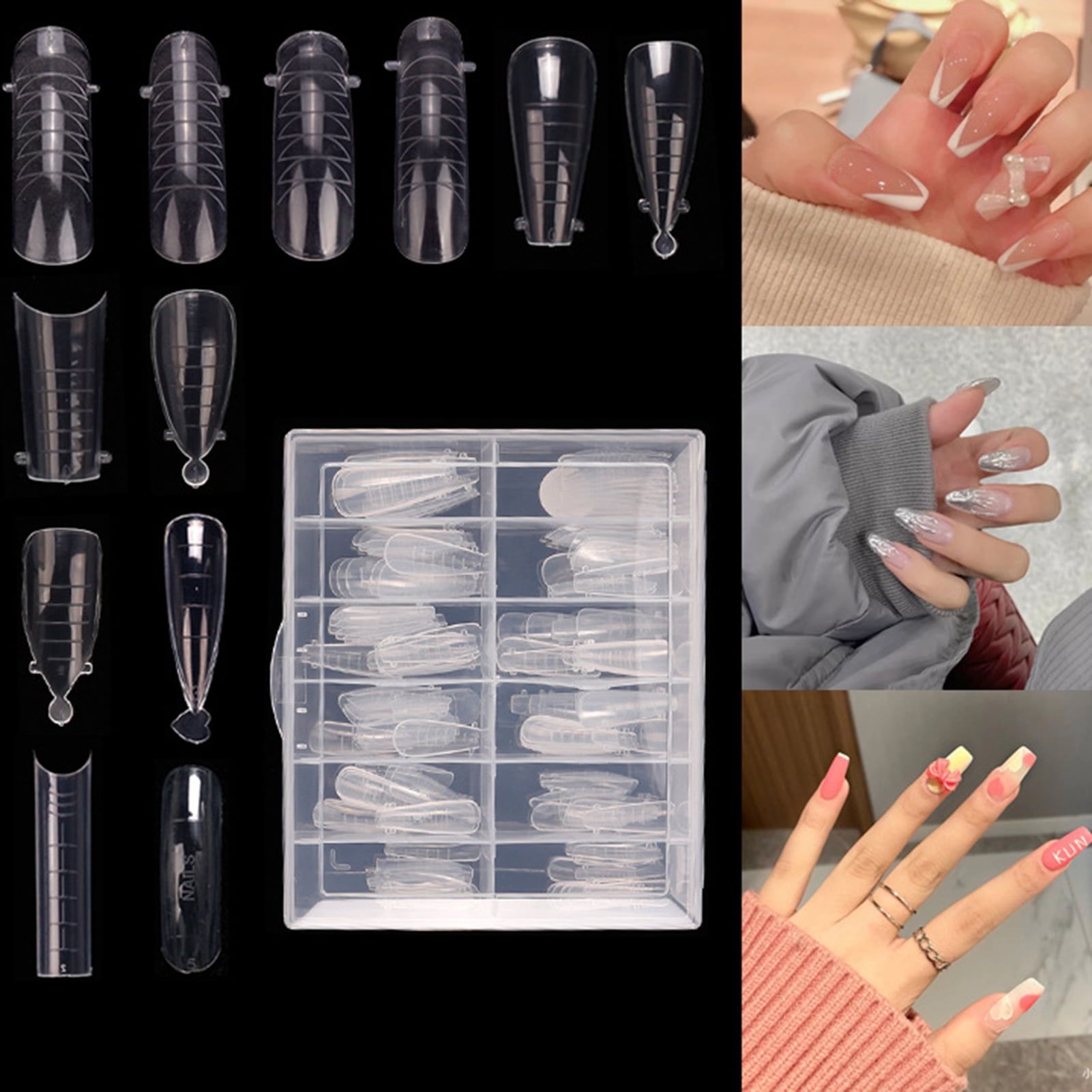 Reusable Dual Form System Nail Tools Soft French Silicone Sticker