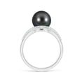 thumbnail image 2 of ANGARA Tahitian Cultured Pearl Criss-Cross Shank Ring in 14K White Gold for Women | June Birthstone, Birthday, Anniversary, Jewelry Gift for Women | Pearl Ring, 2 of 9