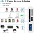 thumbnail image 2 of SD Card Reader for iPhone Lightning to 4 in 1 USB Camera Adapter Compatible Female OTG Micro SD TF Memory Card Reader for iPad with Charging Port, 2 of 7
