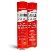 AtomLube Ultra Heavy Duty Red Grease, 2-Pack of 14 Oz. Tubes | Waterproof Lubricant & High Temp Grease for Metal Surfaces | Wheel Bearing Grease for Semi Truck Accessories