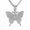 thumbnail image 2 of Elevate any ensemble with this exquisite SILVER BUTTERFLY PENDANT PAVE CRYSTAL AND CURB CHAIN NECKLACE, 2 of 4