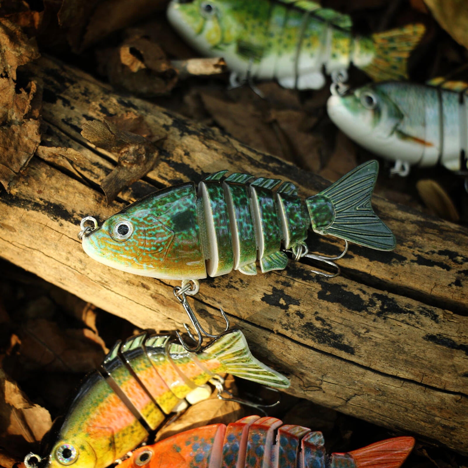 HENGJIA Fishing Lures, 10pcs Large Multi Jointed Fish Fishing Kits Slow Sinking Lifelike Swimbait Freshwater and Saltwater for Trout Bass Lures, 3.15"/0.46oz