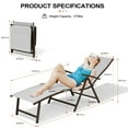 thumbnail image 2 of Pellebant  2PCS Adjustable Aluminum Patio Chaise Lounge Chair Light Grey, 2 of 8