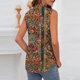 thumbnail image 5 of TaTaai Fashion Printed Blouse Wrinkle-Resistant Breathable Women's Lapel Button Sleeveless Short Sleeve Loose Summer Smart-Casual Top Gift, 5 of 6