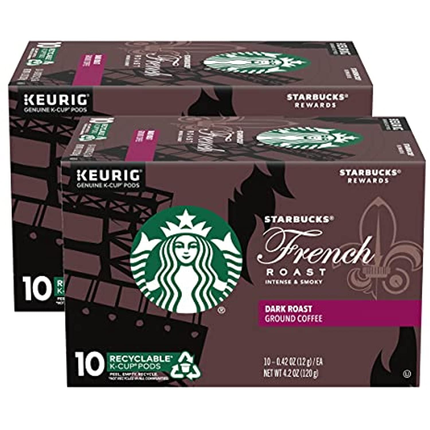 Starbucks Coffee KCup Pods, French Roast, Dark Roast Ground Coffee K