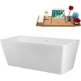 thumbnail image 2 of 59" Streamline B-272-57-GLD Soaking Freestanding Tub and Tray With Internal Drain in Polished Gold, 2 of 7