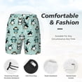 thumbnail image 5 of Lsque Mens Swim Trunks Winter Skiing Penguin Pattern - Bathing Suit Compression Liner - Beach Swim Shorts Swimwear - (S-3XL) - Stretch Quick Dry -Small, 5 of 9
