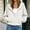White, variant on Ynynloco Womens Zip Up Hoodies Cropped Jackets Fall Outfits Lightweight Slouchy Drop Shoulder Casual Travel Winter with Pockets Airport Workout Athletic