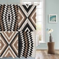 thumbnail image 3 of Fabric Shower Curtain, Boho Western Tribe Brown White Black Geometric Wood Grain Bathroom Curtain with 12 Hooks Waterproof No Bad Odor Machine Washable Bath Curtains for Bathroom, Spa Room, 36"x72", 3 of 6