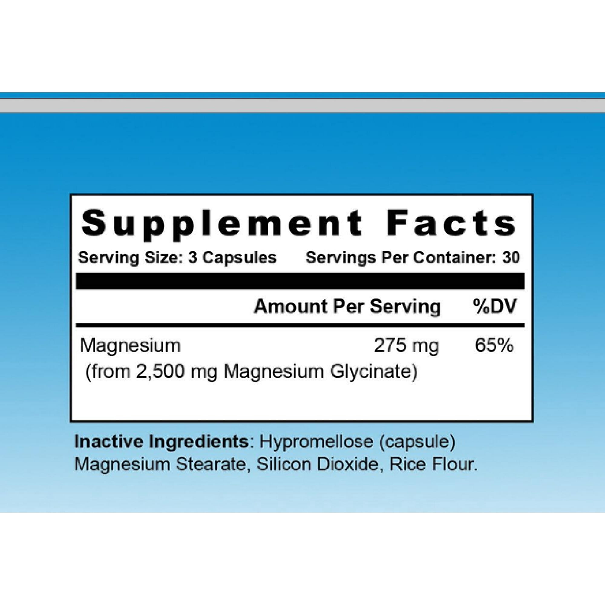 Pristine Foods Magnesium Glycinate 400mg per Serving - High Absorption Muscle Relaxation, Bone & Joint Support, Chelate Supplement - 90 ct. 2 Pack