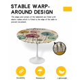 thumbnail image 2 of nqOlkjepod Spring Floral Round Tablecloth, Fitted Table Cover with Elastic for 45"-54" Round Tables, Modern Abstract Art Rustic Flowers Table Cloth Outdoor Dinning Party Waterproof Tablecloths, 2 of 6