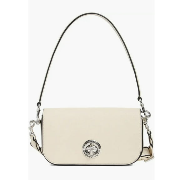 Marc Jacobs Women's Signet Turnlock Medium Shoulder Bag In Marshmallow / Silver