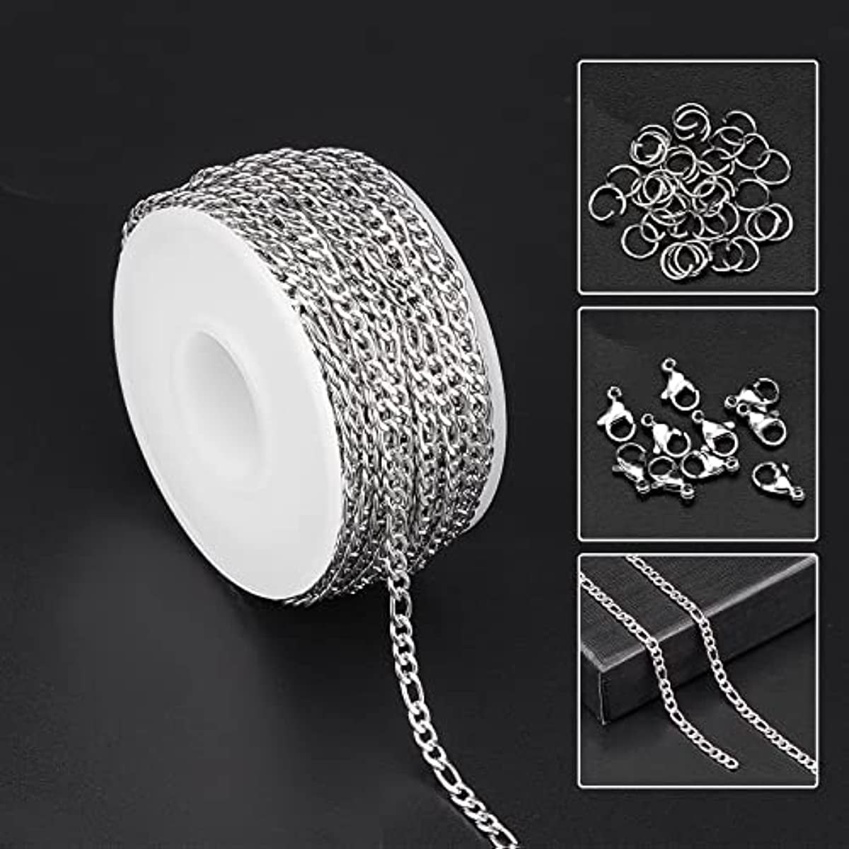 SEWACC 5 Rolls Nk Chain Chains for Jewelry Making Extended Chains Stainless  Steel Chain for Jewelry Making Metal DIY Chains Stainless Steel Bracelets