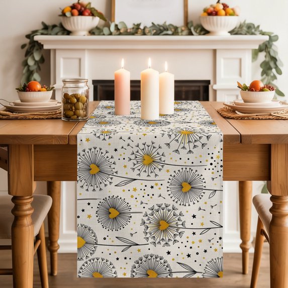Table Runners 72 Inches Long Dress Scarves, Love Heart Floral Farmhouse Kitchen/Dining Table Decor Table Runner, Coffee Tablerunners, Star Cute Botanical Farmhouse 13x72 Inch