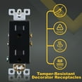 thumbnail image 3 of Faith Tamper-Resistant Outlet, 15A 125V Decorator Receptacles, UL-Listed, Black, 3 of 8