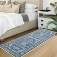 thumbnail image 2 of CAROMIO Boho Area Rug Washable Rugs Vintage Medallion Rugs for Bedroom Living Room Soft Carpet, 2' x 6' Blue, 2 of 7