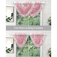 thumbnail image 4 of Eucalyptus Pink Sheer Waterfall Valance Curtains for Window, Vintage Bottle Succulents Flower Stripes Rod Pocket Sheer Topper Swag Curtains for Living Room, Kitchen 38.5"W x 47.2"L, 1 Panel, 4 of 7