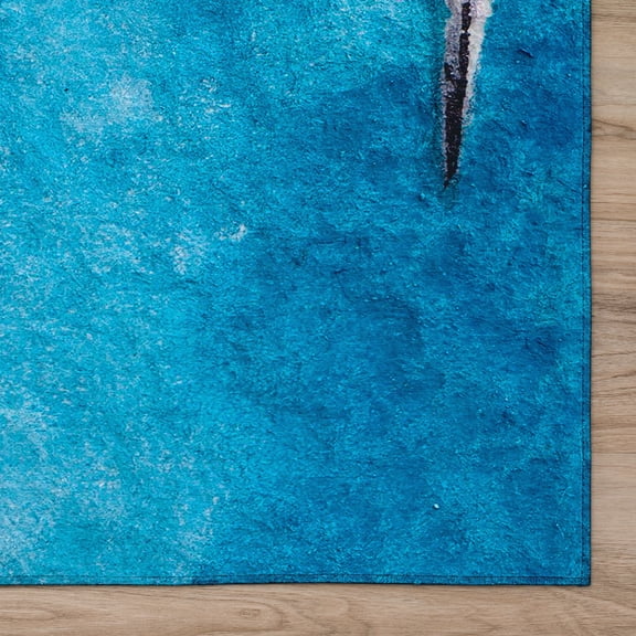 Addison Rugs Indoor/ Outdoor Cozy Winter Blue Washable Beach Presents Rug 3' x 5' - Blue