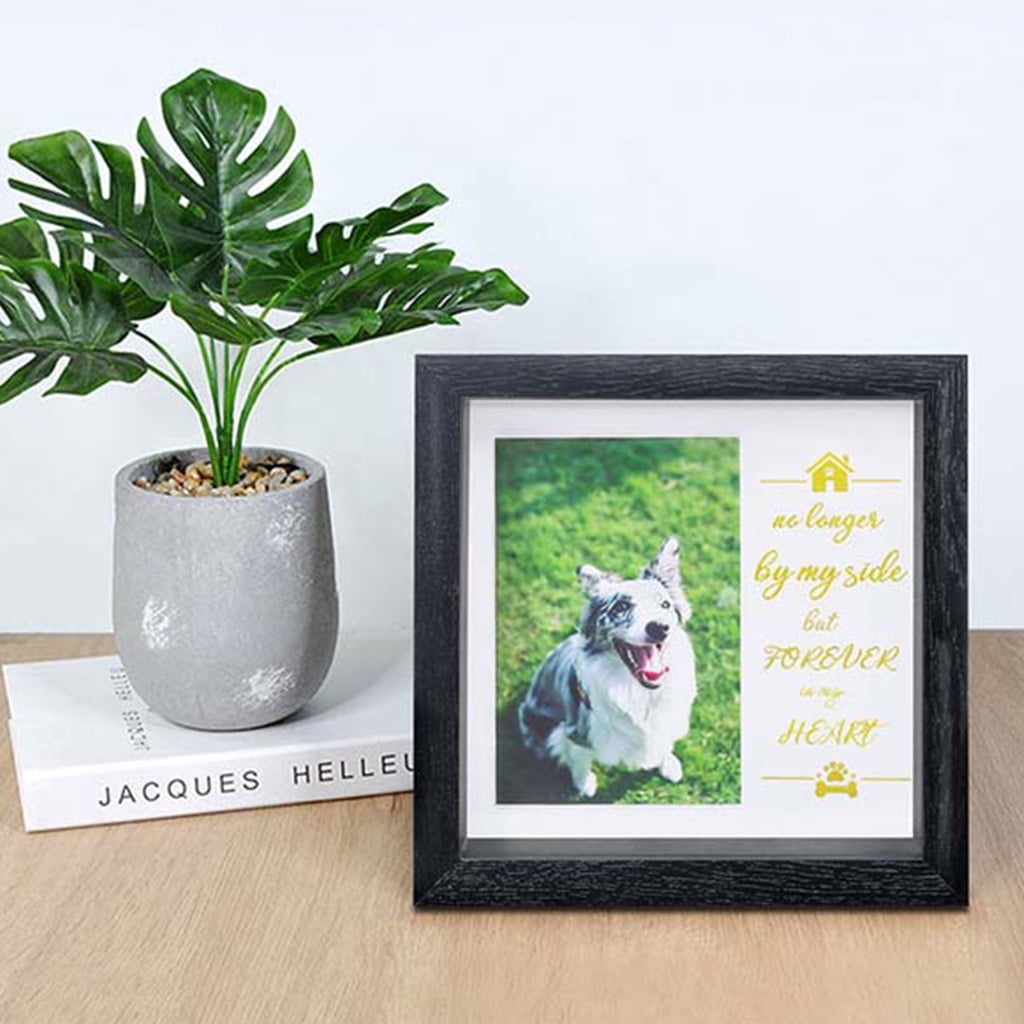 WE-WHLL Pet Memorial Picture Frame Loving Dog Remembrance Sympathy Dog or Cat Tribute Keepsake Loss of Dog Gifts for Pet Collar Commemorate Ornaments-A