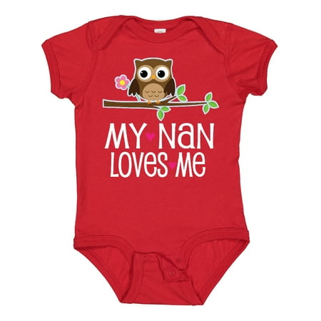 

Inktastic My Nan Loves Me Owl Gift Baby Girl Bodysuit