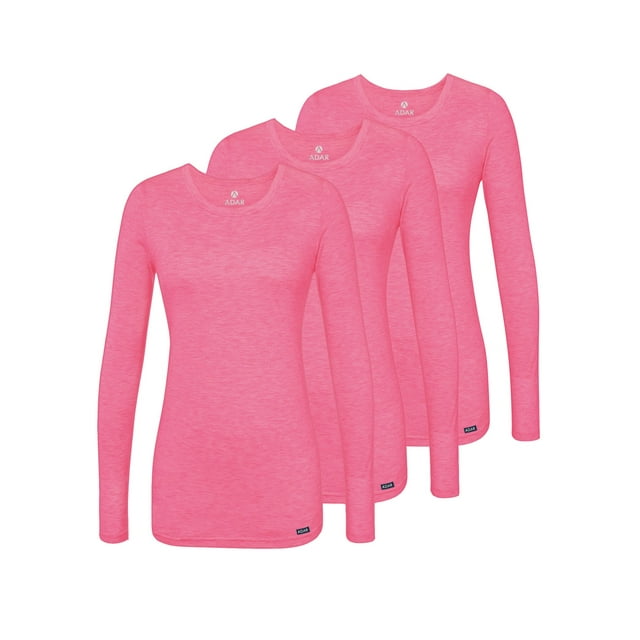 Adar sous-Couches pour Femmes, Lot de 3 - T-Shirt de sous-Couche à Manches Longues Confortable