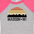 thumbnail image 4 of Inktastic Madison Wisconsin Skyline Retro Sunset Boys or Girls Baby Bodysuit, 4 of 5