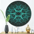 thumbnail image 2 of Designart 'Abstract Tourquise Floral Design' Modern Wood Wall Clock, 2 of 5