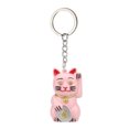 thumbnail image 4 of Accesorio para bolso y llavero rosa con amuleto de gato de la suerte con luz LED activada por voz, 4 of 7