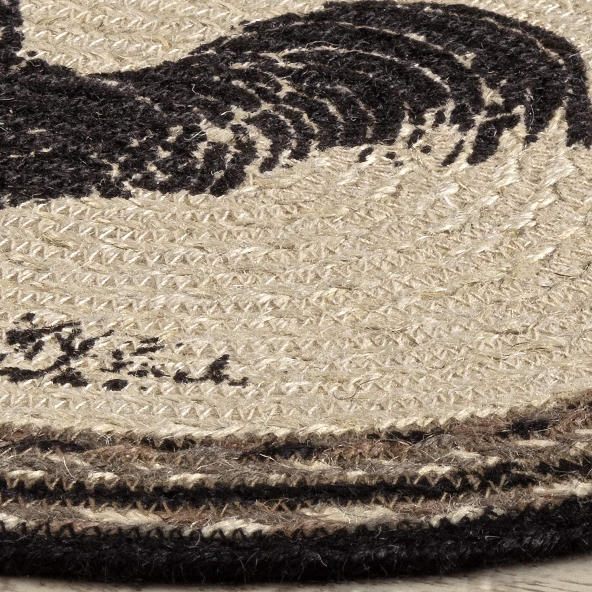 VHC Brands Sawyer Mill Poultry 12 x 18" Jute Placemats, Set of 6, Charcoal