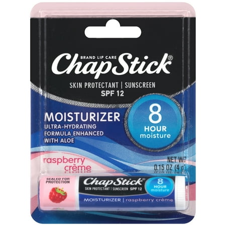 ChapStick® Moisturizer Raspberry Creme SPF 12 Skin Protectant & Sunscreen 0.15 oz. Carded Pack