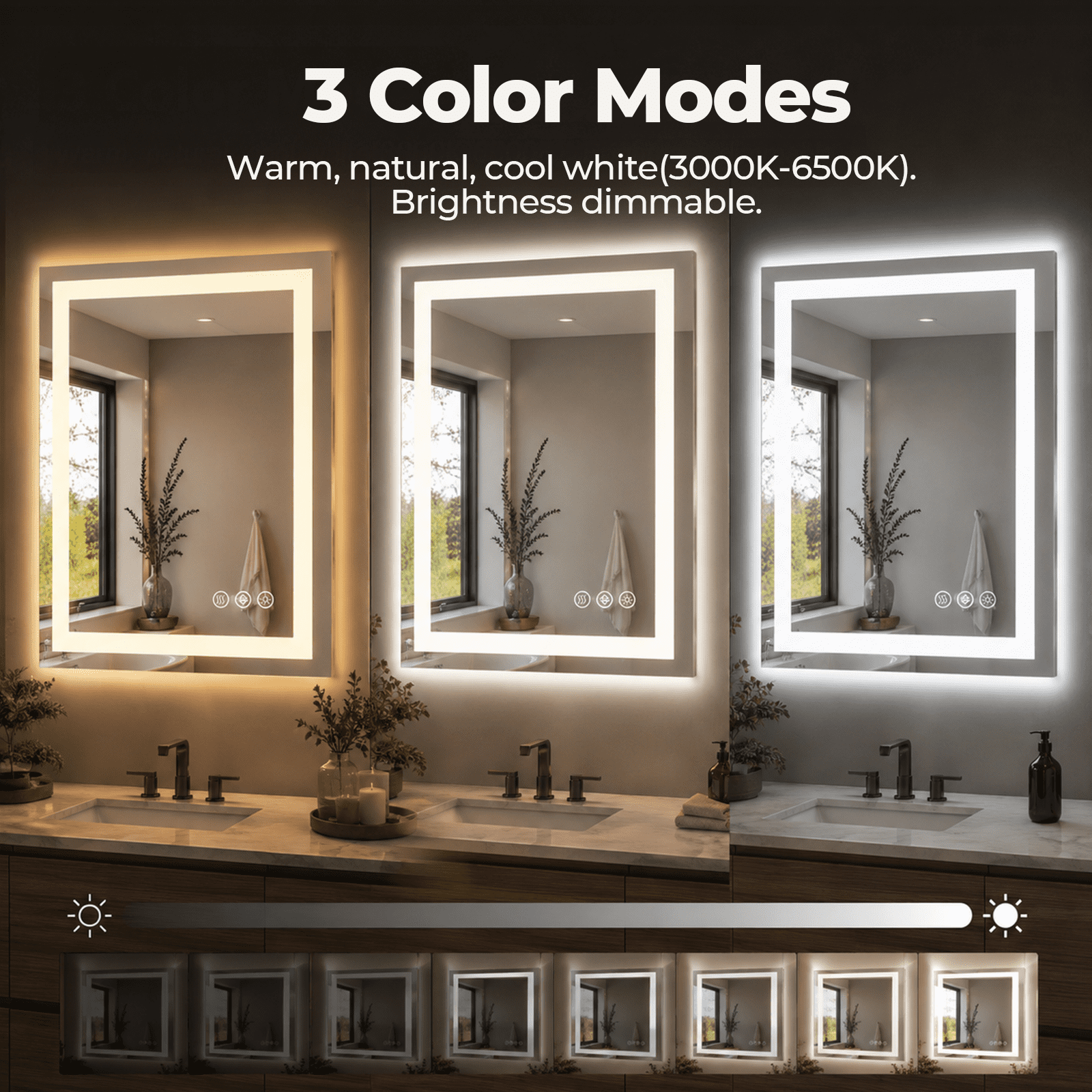 Alvantor LED Bathroom Vanity Mirror with Lights, Anti-Fog, Memory Function