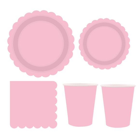 WODJR 96Pcs Pink Party Supplies Pink Plates Napkins Cups Pink Party Decorations Pink Tableware Light Pink Tableware Pink Paper Plate Cup Dinnerware for Wedding Birthday Gender Reveal Party Decoration