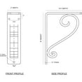 thumbnail image 2 of Ekena Millwork 2"W x 5 1/2"D x 8"H Edwards Wrought Iron Bracket, (Triple center brace) (6-Pack), 2 of 5