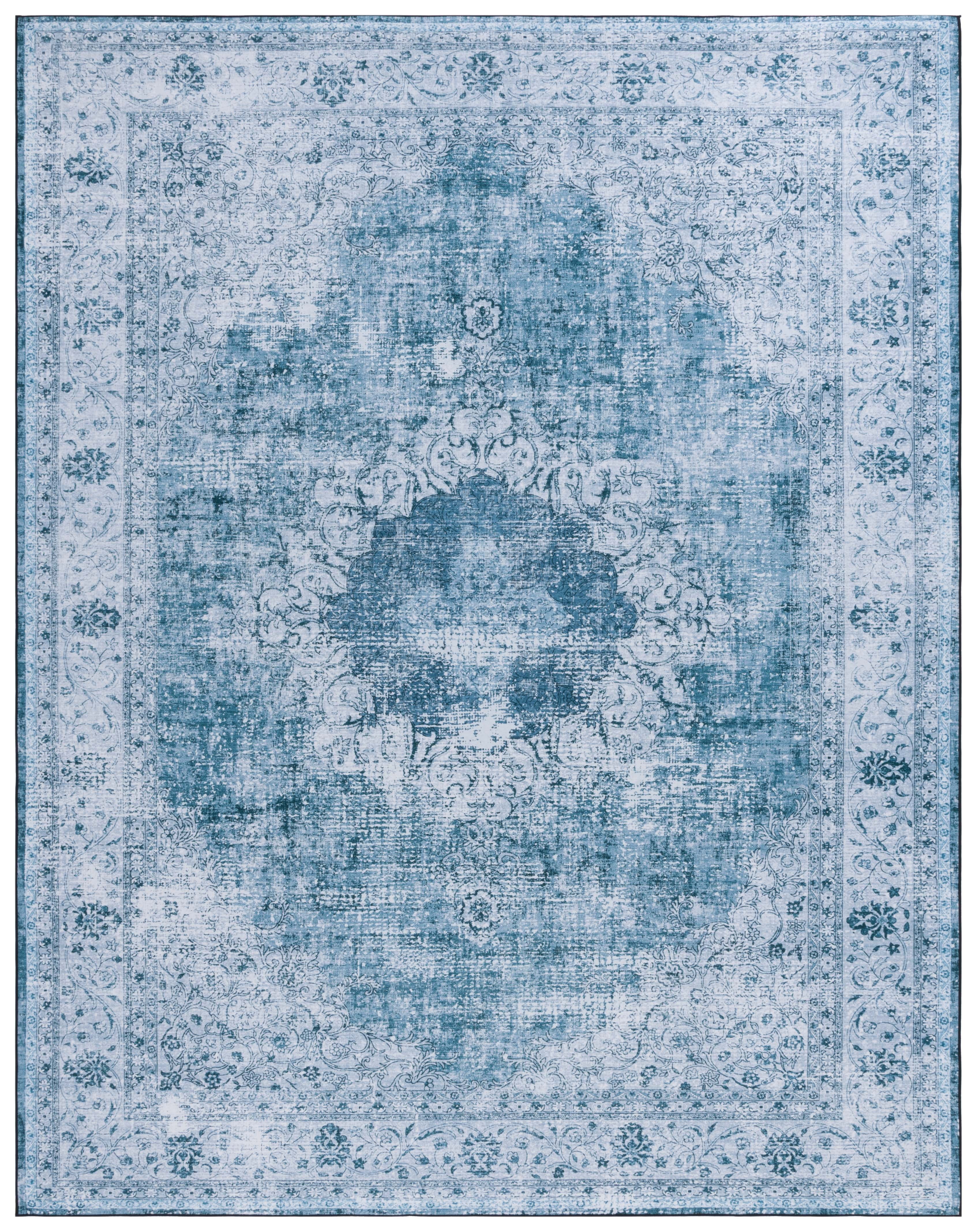 SAFAVIEH Tucson Donovan Traditional Machine Washable Area Rug, 9' x 12', Green/Grey