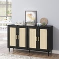 thumbnail image 2 of Buffet Storage Cabinet with Rattan Decorating Living Room Wood Kitchen Sideboard Accent Cabinet, 2 of 7