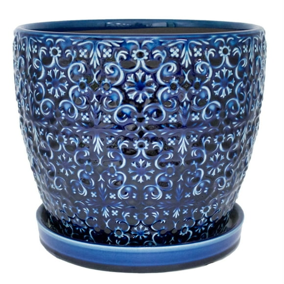 PLANTER MEDITER BLUE 12"" (Pack of 1)