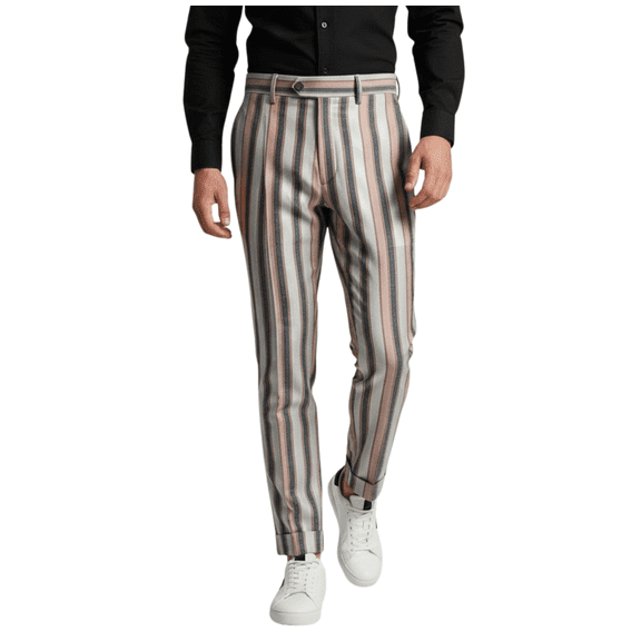 HBDesign Mens Vertical Stripe Quick Dry Pants Soft Lightweight Breathable Summer Trousers