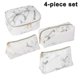 thumbnail image 1 of 4 Pcs Cosmetic Bag Makeup Bag for Travel Portable Makeup Bag with Modern Marble Waterproof Pu Leather White, 1 of 4