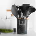 thumbnail image 3 of Amdohai 11 PCS Kitchen Utensils Set with Storage Bucket Wood Handle, 3 of 7
