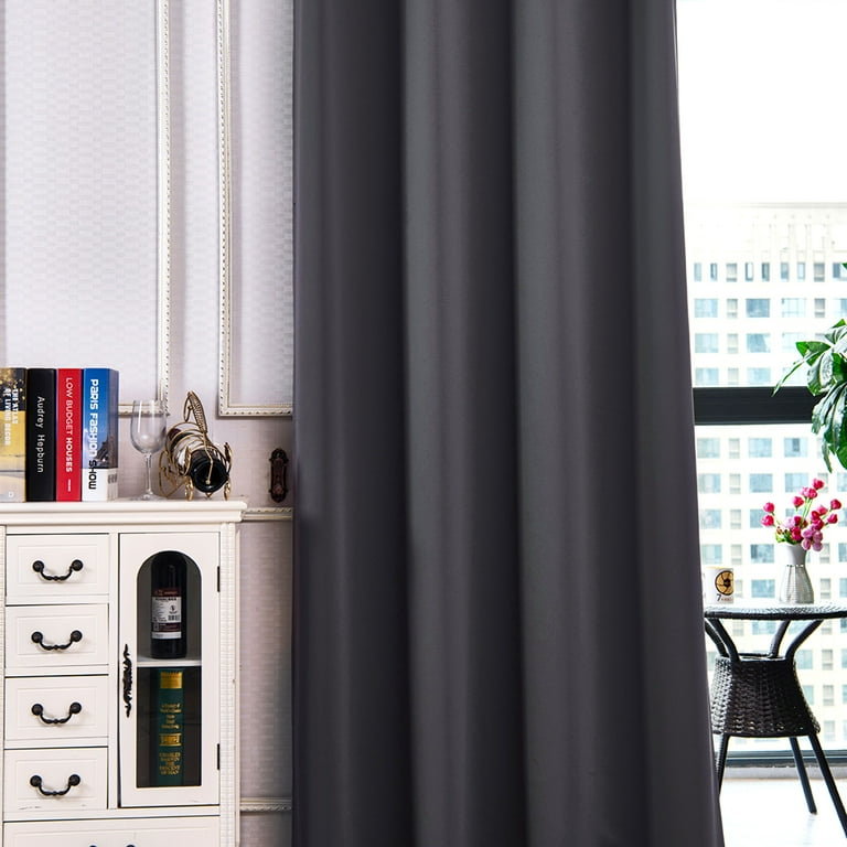 Elegant Home Fashions Sparta 96-in Dove Grey Polyester Blackout Thermal Lined Curtain Panel Pair Elegant Home Fashions Sparta 96-in Dove Grey Polyester Blackout Thermal Lined Curtain Panel Pair