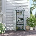thumbnail image 2 of Outsunny Portable Greenhouse with 4 Tier Shelves, Plastic Cover, Clear, 2 of 10