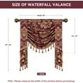 thumbnail image 3 of Luxury Waterfall Valances for Living Room, Classic Jacquard Thick Swag Curtains Valance with Tassels for Bedroom Windows Party Banquet Christmas Decor (Wine Red, W39 Inch, 1 Panel), 3 of 14