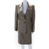 Pre-owned|Escada Womens Wool Notched Collar Blazer Pencil Skirt Suit Brown Size 42