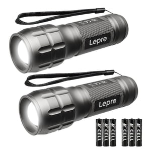 LED Flashlight 2-Pack, 140 Lumens Zoomable