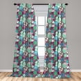 thumbnail image 5 of Ambesonne Exotic Curtains, Hawaiian Blossom Plants, Pair of 28"x84", Multicolor, 5 of 5