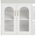 thumbnail image 6 of Homhougo Buffet Sideboard Cabinet with Fluted Glass Doors, Wooden Coffee Bar Storage Cabinet with Adjustable Shelves, Versatile Storage for Kitchen, Dining, and Living Room, White, 6 of 9
