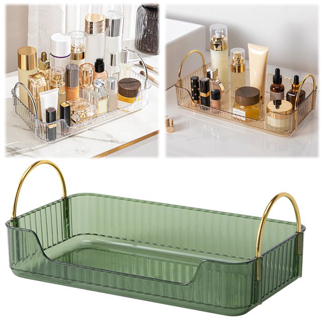Spoon And Lid Rest Easy To Use Makeup Organizer And Disposal Makeup Storage Tray With Metal Handling Capability Countertop Organizer Neatly Organized Makeup Bathroom (single Side Storage Rack)