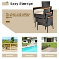 thumbnail image 4 of Costway 7PCS Patio Rattan Dining Set Armrest Cushioned Chair Wooden Tabletop, 4 of 10